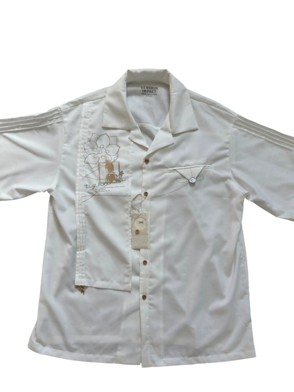 Official Genshin Impact Tighnari Impression Shirt White XL NWT Collar Button Up
